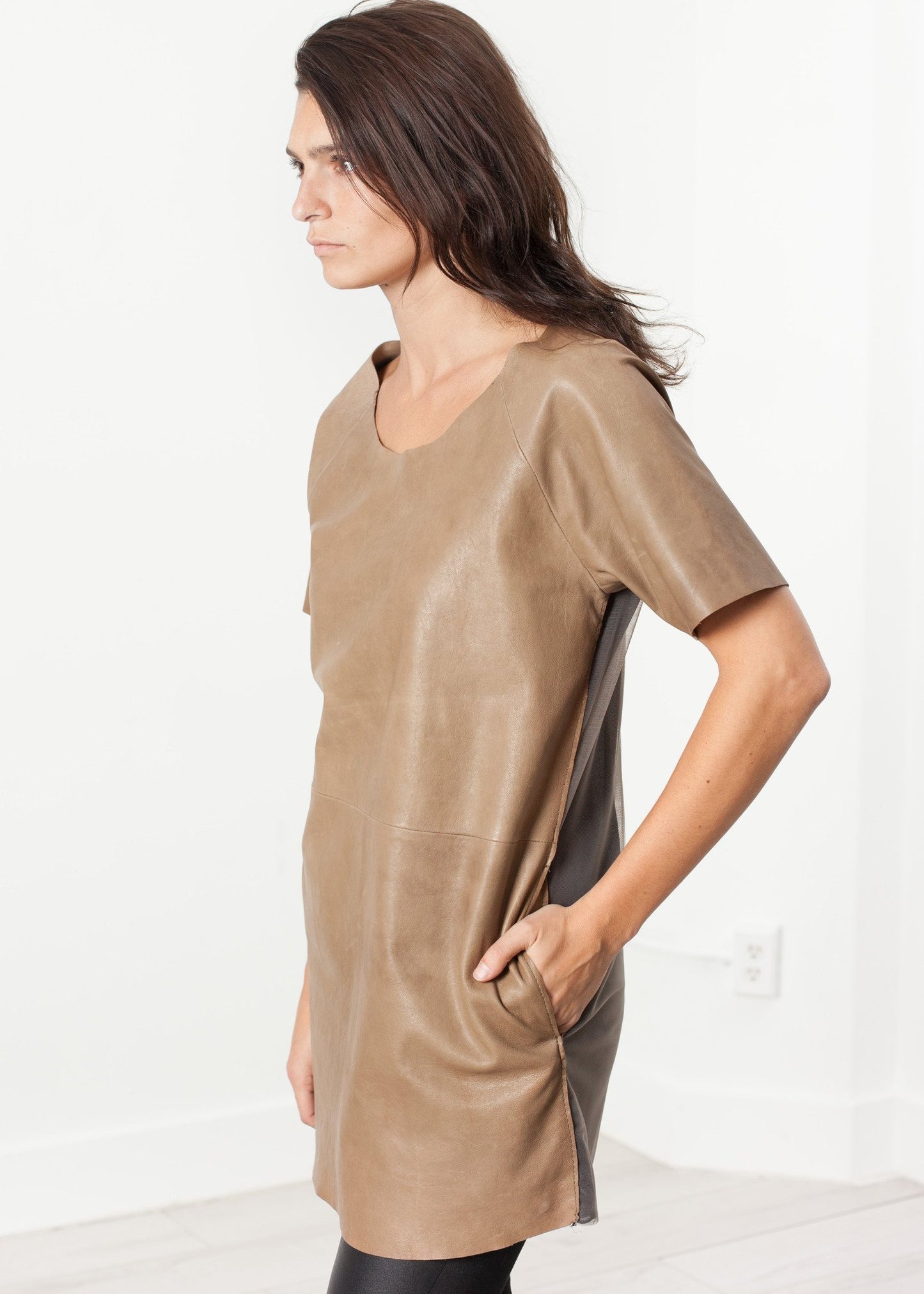 Leather Front Tunic Bis